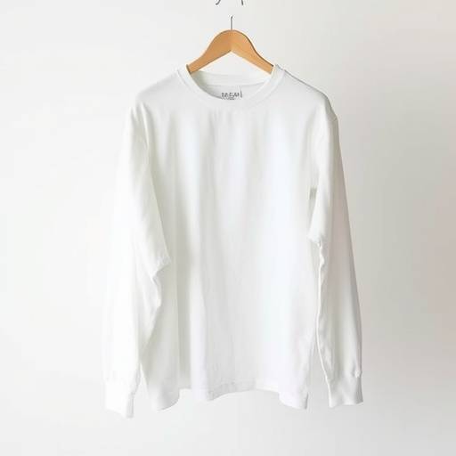 Camisa social branca de mangas compridas pendurada.